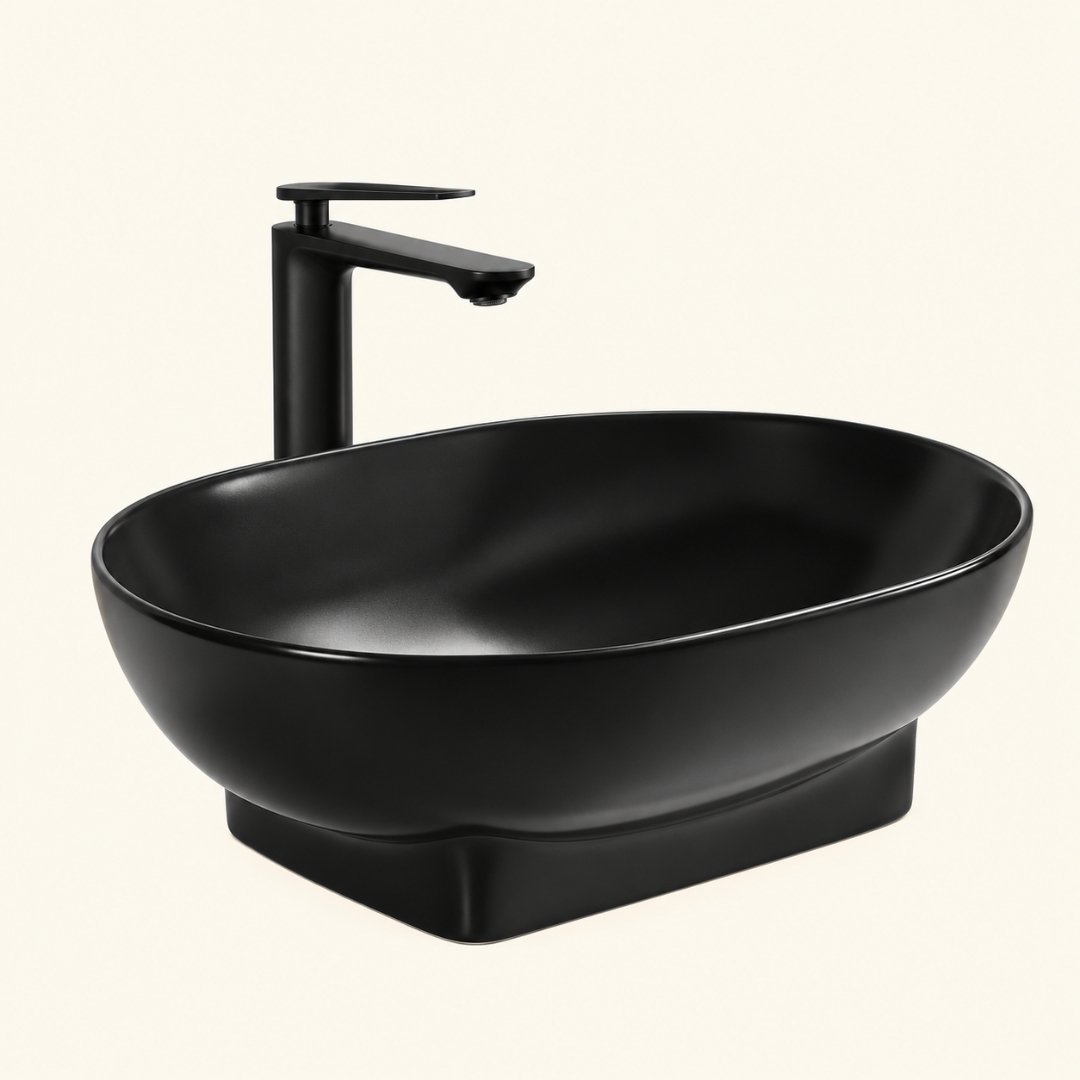 Sonet ERA OVEL BLACK, table top basin (view 2)